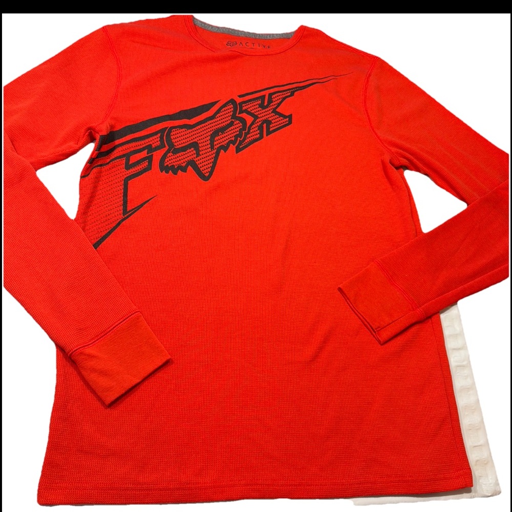 Fox Racing Active Tech ORANGE Long Sleeve Shirt Men’s S, Thermal Knit Black Logo